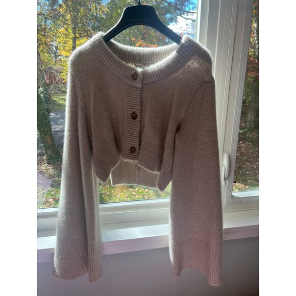 LOULOU STUDIO Jackets & Blazers - Loulou Studio Cropped Wool-Cashmere Cardigan – Size XS